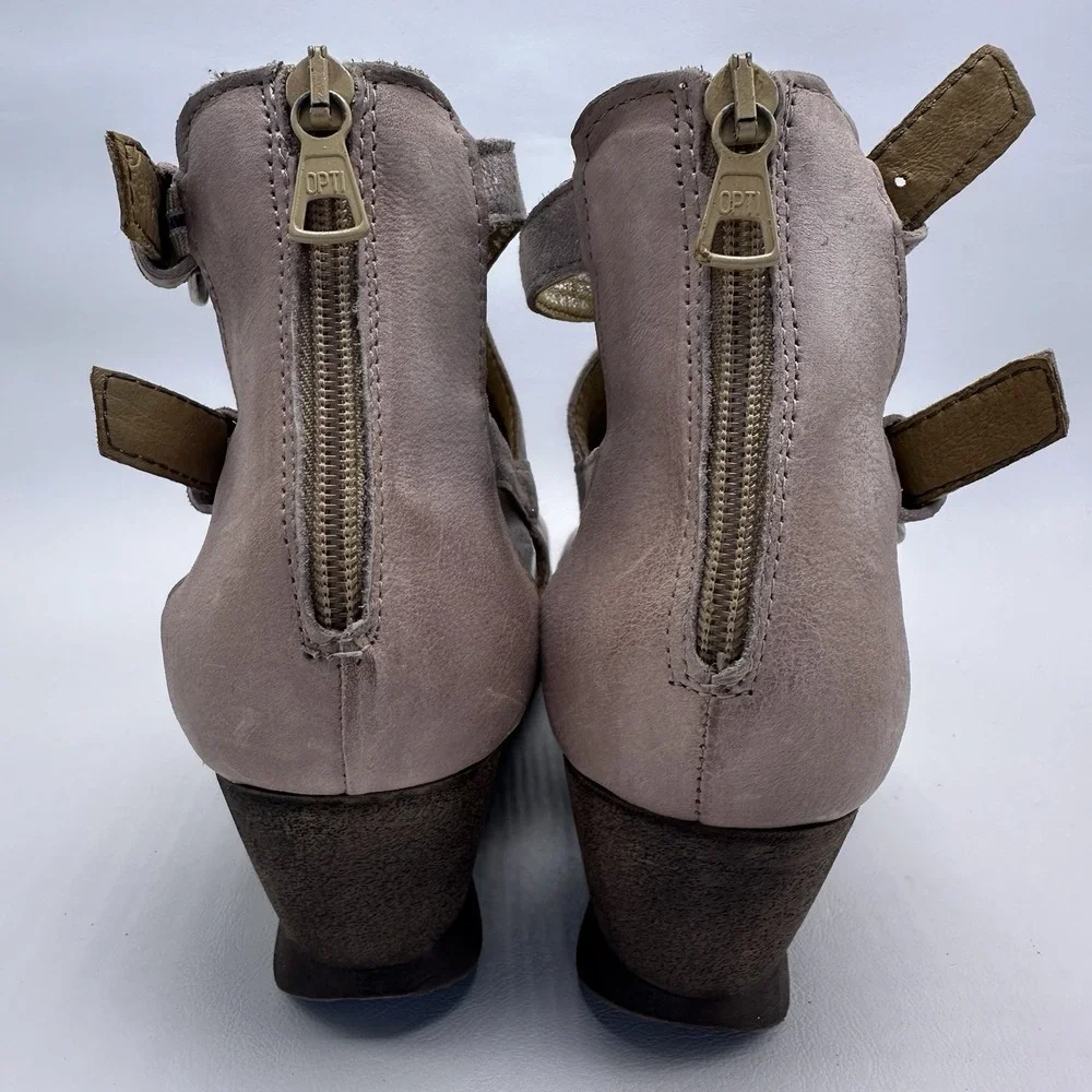 Miz Mooz Sandals Sawyer‎ Wedge Gladiator Silver Size 42EU 10.5 US